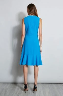 Elie Tahari Embroidered Fit & Flare Dress 9 Elie Tahari Embroidered Fit & Flare Dress -Elie Tahari Sales 2023 EN087612 PERSIANBLUE 3BACK 2243