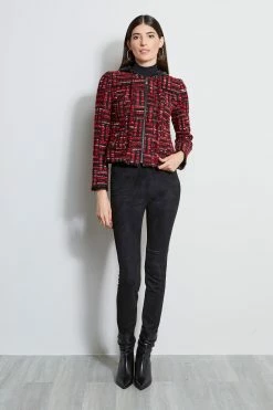 Elie Tahari Hooded Tweed Jacket -Elie Tahari Sales 2023 ER019102 BLACK 1HERO 007