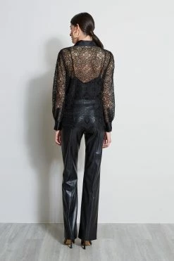 Elie Tahari Lace Button Up Shirt -Elie Tahari Sales 2023 ER03J502 BLACK 3BACK 488