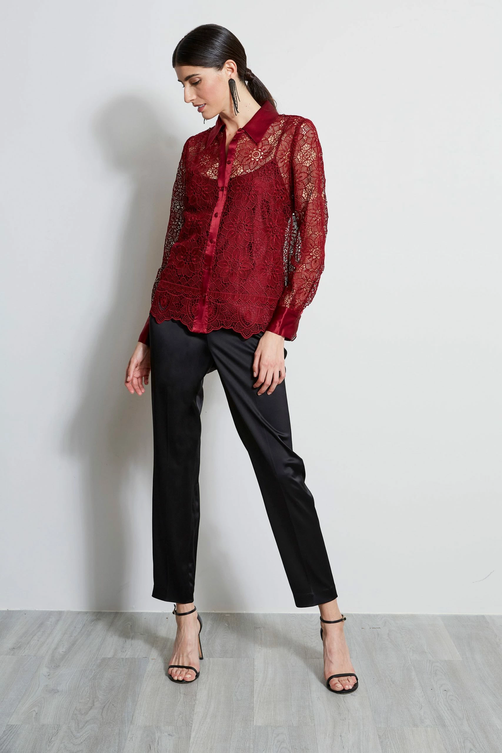 Elie Tahari Lace Button Up Shirt 6 Elie Tahari Lace Button Up Shirt - Image 4