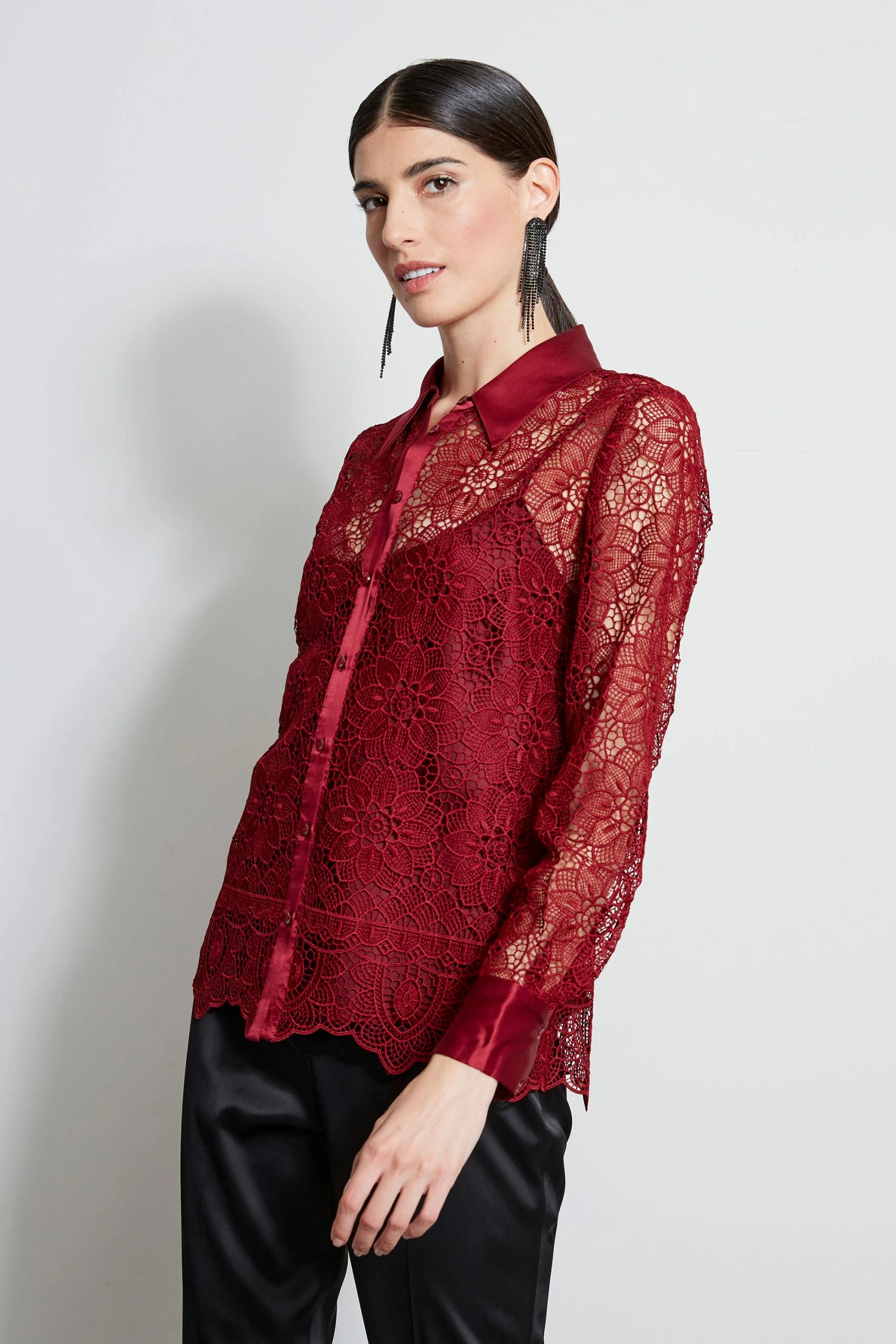 Elie Tahari Lace Button Up Shirt 4 Elie Tahari Lace Button Up Shirt - Image 2