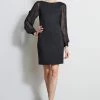 Elie Tahari Metallic Sleeve Shift Dress -Elie Tahari Sales 2023 ER06D612 BLACK 1HERO 2512