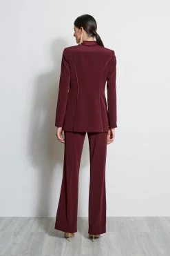 Elie Tahari Tuxedo Blazer -Elie Tahari Sales 2023 ER07J102 CORDOVAN 3back 485