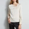 Asymmetric Silk Pearl Shirt