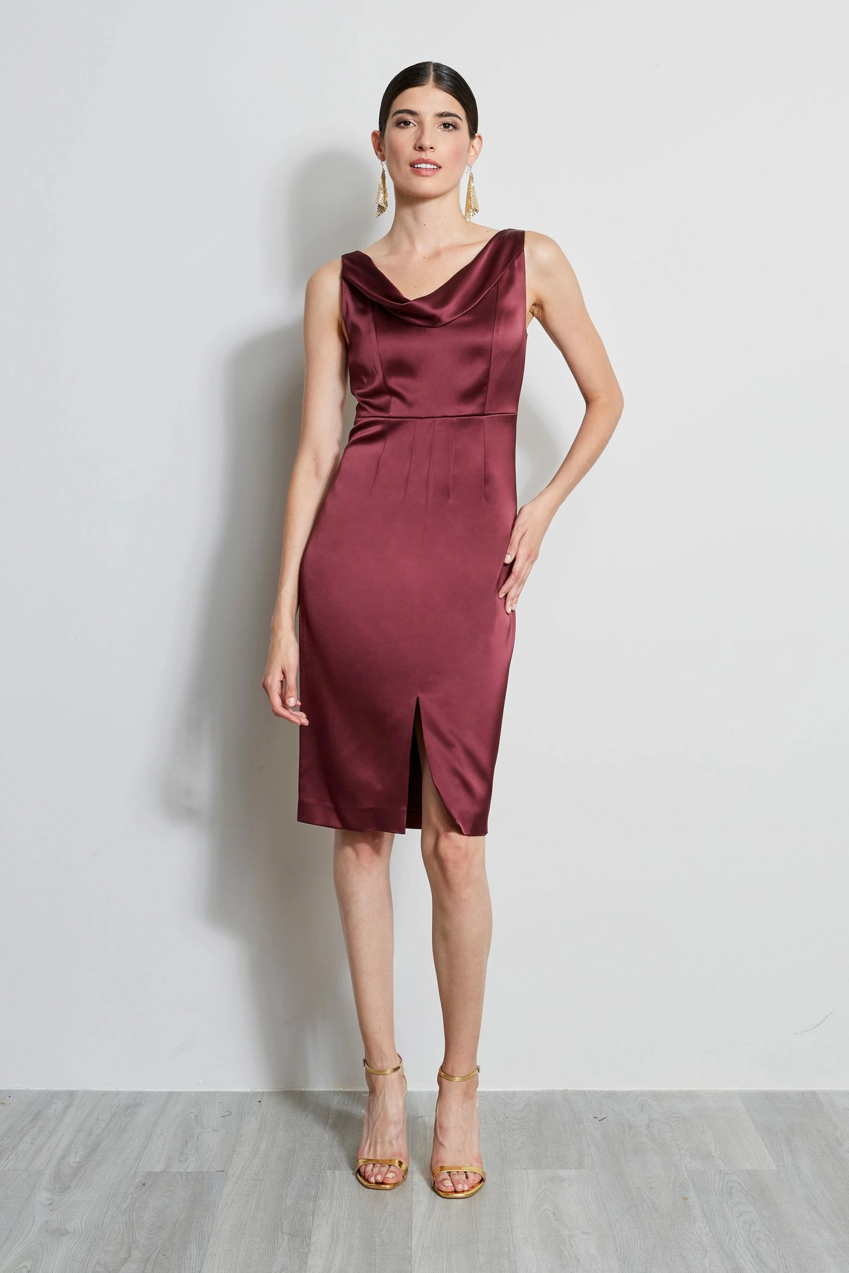 Elie Tahari Satin Cowl Neck Dress 3 Elie Tahari Satin Cowl Neck Dress
