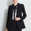 Elie Tahari Single Button Crepe Blazer 2 Elie Tahari Single Button Crepe Blazer -Elie Tahari Sales 2023 ER087202 BLACK 2FRONT 1080