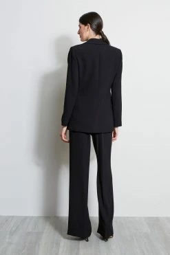 Elie Tahari Single Button Crepe Blazer -Elie Tahari Sales 2023 ER087202 BLACK 3BACK 1088