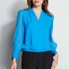 Elie Tahari Silk Contour Pleated Blouson Shirt 2 Elie Tahari Silk Contour Pleated Blouson Shirt -Elie Tahari Sales 2023 ER087202 BLACK EN10N502 PERSIANBLUE 1HERO 762 B