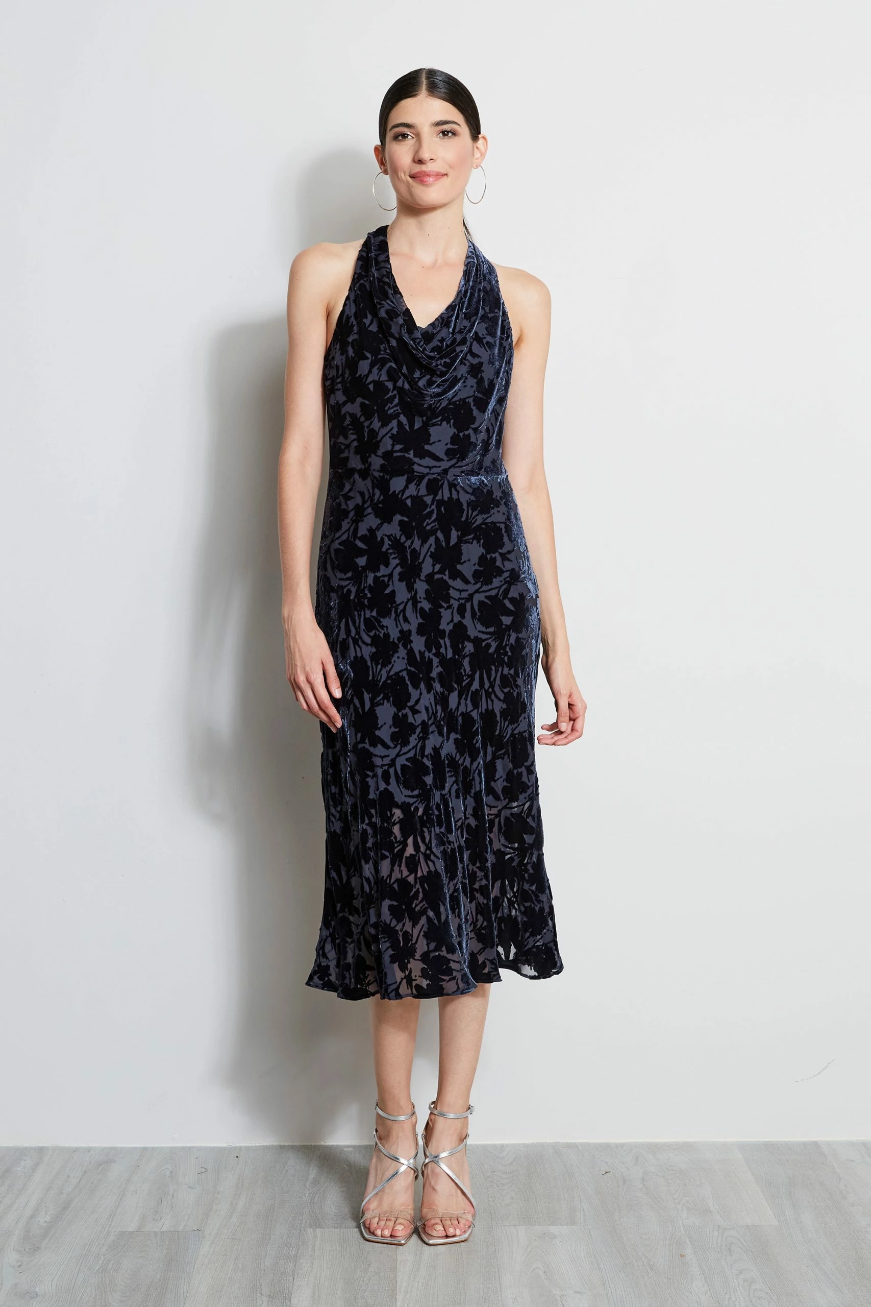 Elie Tahari Burn Out Velvet Halter Dress 5 Elie Tahari Burn Out Velvet Halter Dress - Image 3