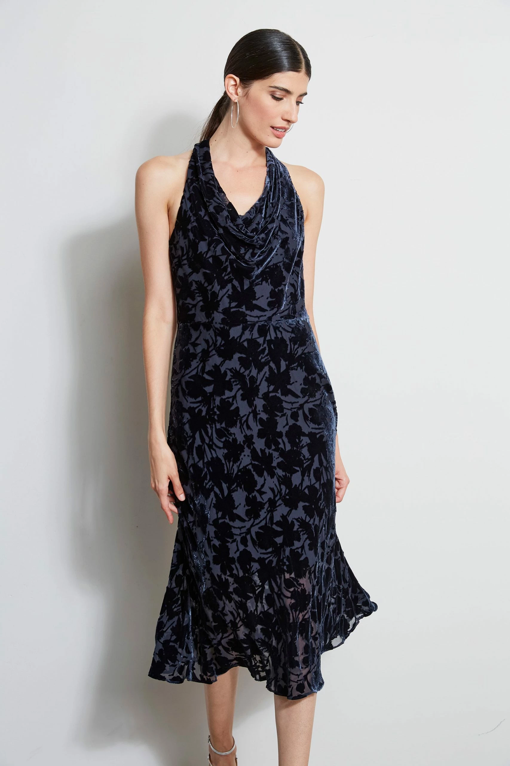 Elie Tahari Burn Out Velvet Halter Dress 4 Elie Tahari Burn Out Velvet Halter Dress - Image 2