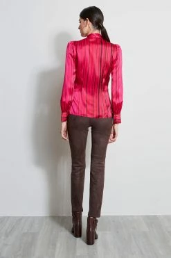 Elie Tahari Silk Echo Stripe Tie Shirt -Elie Tahari Sales 2023 ER146502 MULTI 3BACK 1907