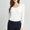 U-Neck Bodysuit -Elie Tahari Sales 2023 ETR15110 SKY WHITE 2FRONT 0933