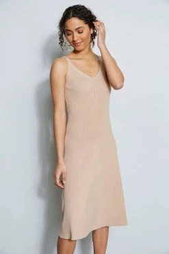 Ribbed Midi Dress 9 Ribbed Midi Dress -Elie Tahari Sales 2023 ETR21160 PEBBLESTEP 2FRONT 027