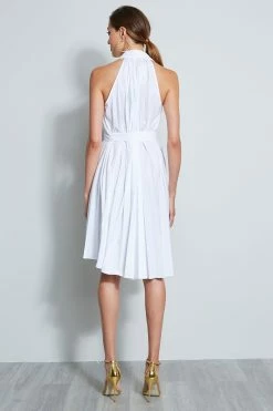 Pleated Shirt Dress 13 Pleated Shirt Dress -Elie Tahari Sales 2023 ETR21300 SKYWHITE DRESS 3BACK 1039