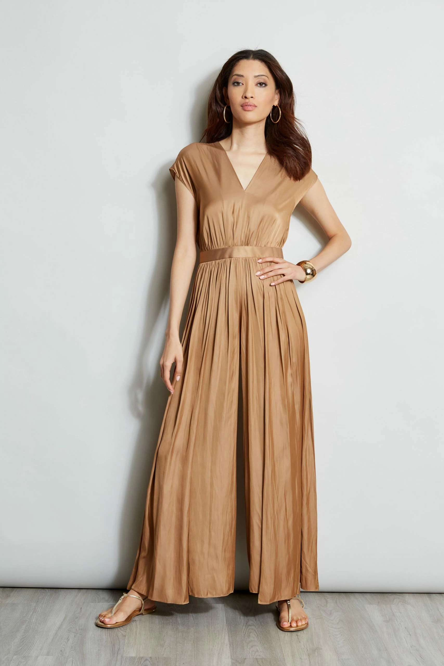 Pleated V-Neck Jumpsuit 3 Pleated V-Neck Jumpsuit