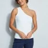 One Shoulder Top -Elie Tahari Sales 2023 ETR21349 ONESHOULDERKNIT skywhite 2FRONT 1421