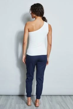 One Shoulder Top -Elie Tahari Sales 2023 ETR21349 ONESHOULDERKNIT skywhite 3BACK 917