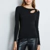 Long Sleeve Cut Out Knit -Elie Tahari Sales 2023 ETR22469 NOVELTYCUTOUTRIBOULLOVERLSTOP WOMEN STOP 2front 3475
