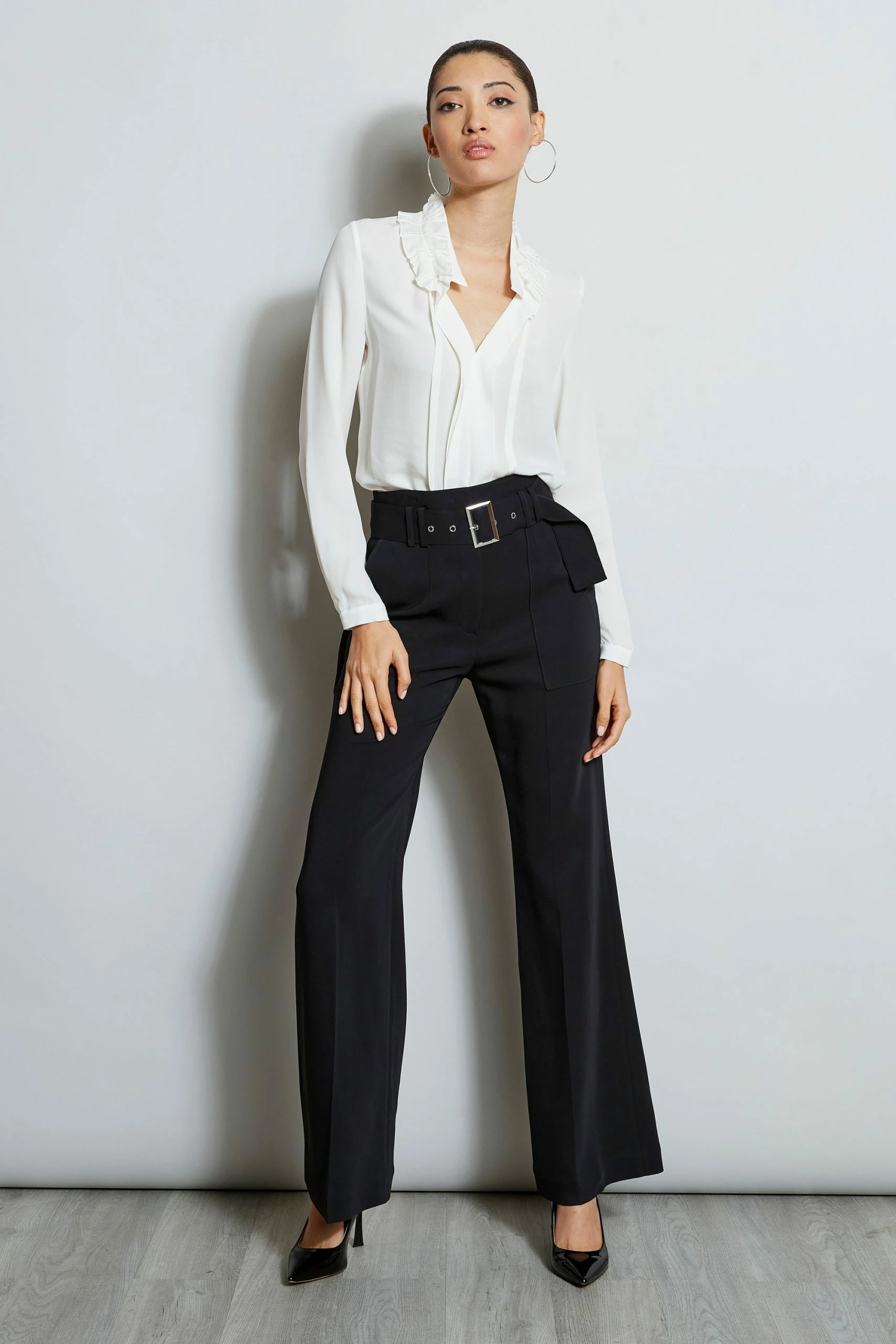 Elie Tahari Silk Ruffle Neck Shirt 5 Elie Tahari Silk Ruffle Neck Shirt - Image 3