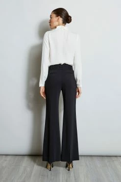 Elie Tahari Silk Ruffle Neck Shirt 11 Elie Tahari Silk Ruffle Neck Shirt -Elie Tahari Sales 2023 ETR22585 Noir E810N502 FreshPearl 3BACK 1501