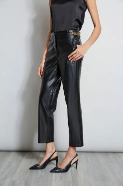 Vegan Leather Chain Pant