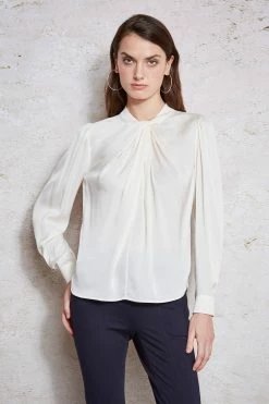 Silk Twist Neck Shirt
