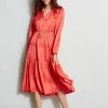 Long Sleeve Ruffle Midi Dress