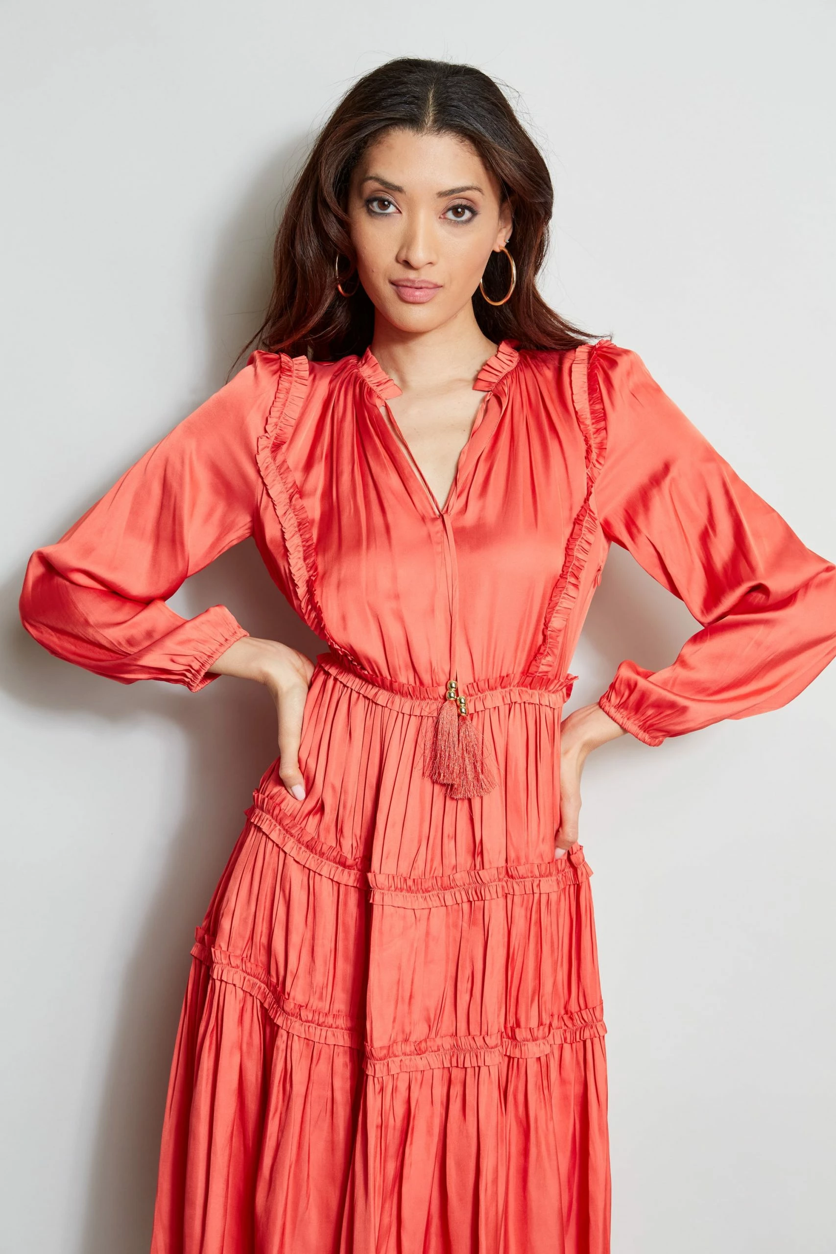 Long Sleeve Ruffle Midi Dress 6 Long Sleeve Ruffle Midi Dress - Image 5