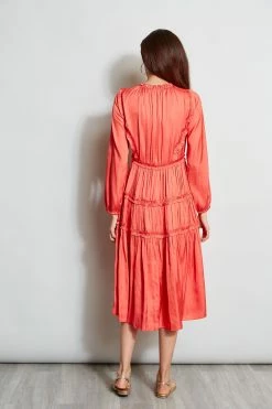 Long Sleeve Ruffle Midi Dress 12 Long Sleeve Ruffle Midi Dress -Elie Tahari Sales 2023 ETR22735 WILDFLOWER 1Hero 580