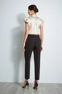 Slim Zip Pant -Elie Tahari Sales 2023 ETR31179 Noir ETR31178 Noir E65X2502 Black 3BACK 1788