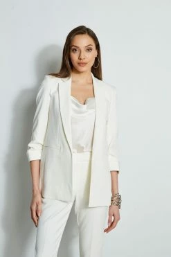Ruched Sleeve Blazer