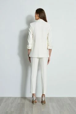Ruched Sleeve Blazer 11 Ruched Sleeve Blazer -Elie Tahari Sales 2023 ETR31210 SKYWHITE ETR31209 SKYWHITE E45XB503 PEARL 3back 986