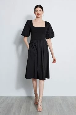 Puff Sleeve Cotton Dress