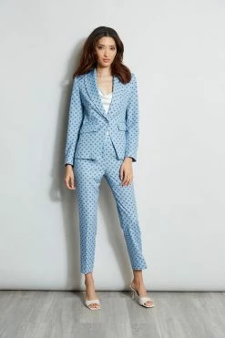Sun Print Single Button Blazer -Elie Tahari Sales 2023 ETR31249 SUNBLUE ETR31248 SUNBLUE ETR31248 FRESHPEARL 1Hero 403