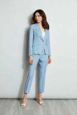 Sun Print Single Button Blazer -Elie Tahari Sales 2023 ETR31249 SUNBLUE ETR31248 SUNBLUE ETR31248 FRESHPEARL 1Hero 404