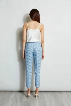 Sun Print Pant -Elie Tahari Sales 2023 ETR31249 SUNBLUE ETR31248 SUNBLUE ETR31248 FRESHPEARL 3back 440