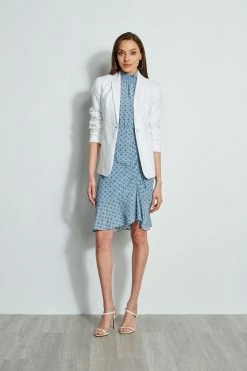 Silk Sun Printed Dress -Elie Tahari Sales 2023 ETR31265 SUNBLUE 1hero 1217