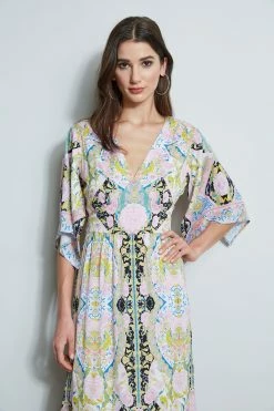 Silk Damask Scarf Maxi Dress -Elie Tahari Sales 2023 ETR32125 DAMASK 2FRONT 947