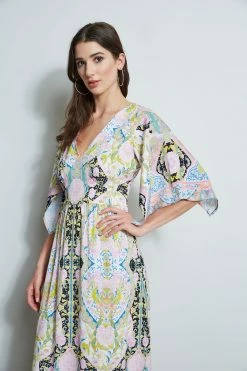 Silk Damask Scarf Maxi Dress -Elie Tahari Sales 2023 ETR32125 DAMASK 4STYTLING 923