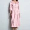 Satin Smocked Pleat Dress