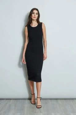 Crochet Knit Dress -Elie Tahari Sales 2023 ETR32137 NOIR 1Hero 2388