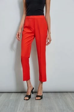 Slim Fit Ankle Pant -Elie Tahari Sales 2023 ETR32142 CAYENNE ETR32143 CAYENNE 2front 169