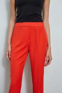 Slim Fit Ankle Pant -Elie Tahari Sales 2023 ETR32142 CAYENNE ETR32143 CAYENNE 3back 1804