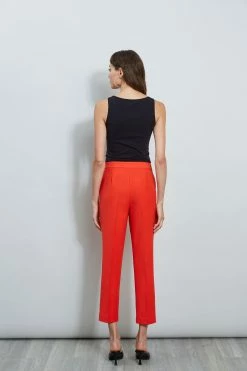 Slim Fit Ankle Pant -Elie Tahari Sales 2023 ETR32142 CAYENNE ETR32143 CAYENNE 3back 1816