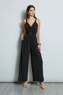 Wide Leg Twist Jumpsuit -Elie Tahari Sales 2023 ETR32148 NOIR 1Hero 1796