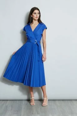Mock Wrap Pleated Shirt Dress -Elie Tahari Sales 2023 ETR32167 SAILOR 1Hero 2499