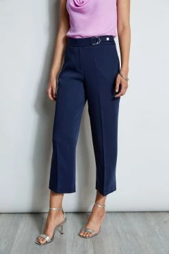 Cropped Wide Leg Belted Pant 9 Cropped Wide Leg Belted Pant -Elie Tahari Sales 2023 ETR32174 PEACOAT E410N513 BRIGHTVIOLA 2FRONT 1263