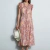 Silk Printed Midi Dress -Elie Tahari Sales 2023 ETR32177 BOTANIC 1Hero 1891
