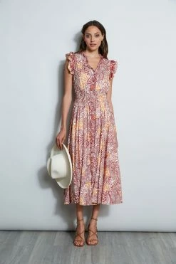 Silk Printed Midi Dress