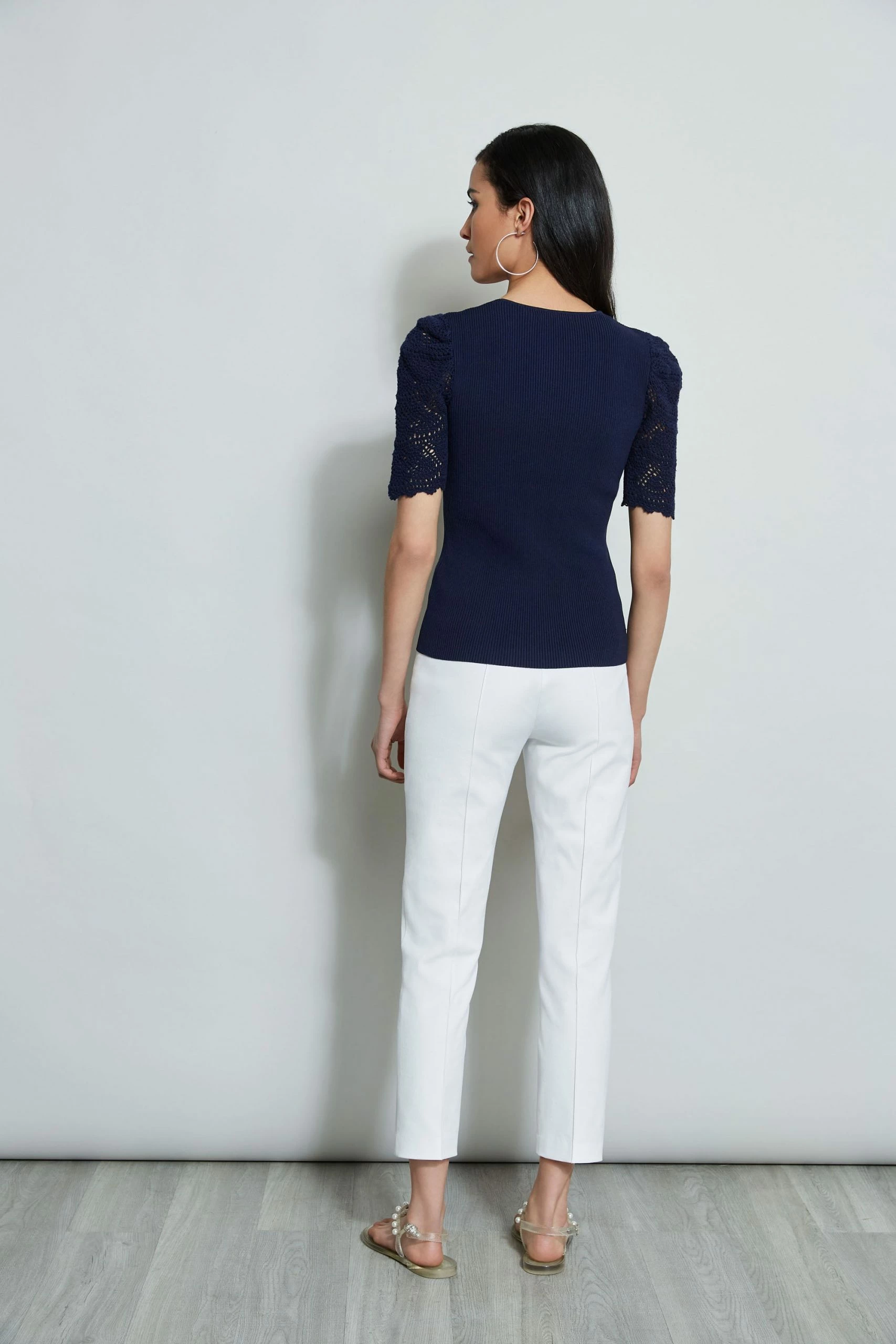 Crochet Sleeve V-Neck Sweater 7 Crochet Sleeve V-Neck Sweater - Image 5